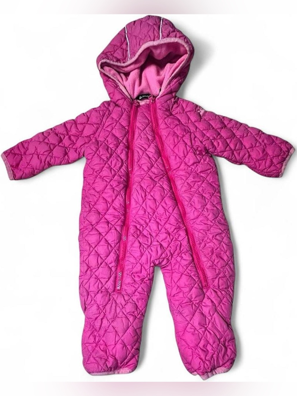 Snozu Pink Quilted Baby girl Snowsuit with Hood